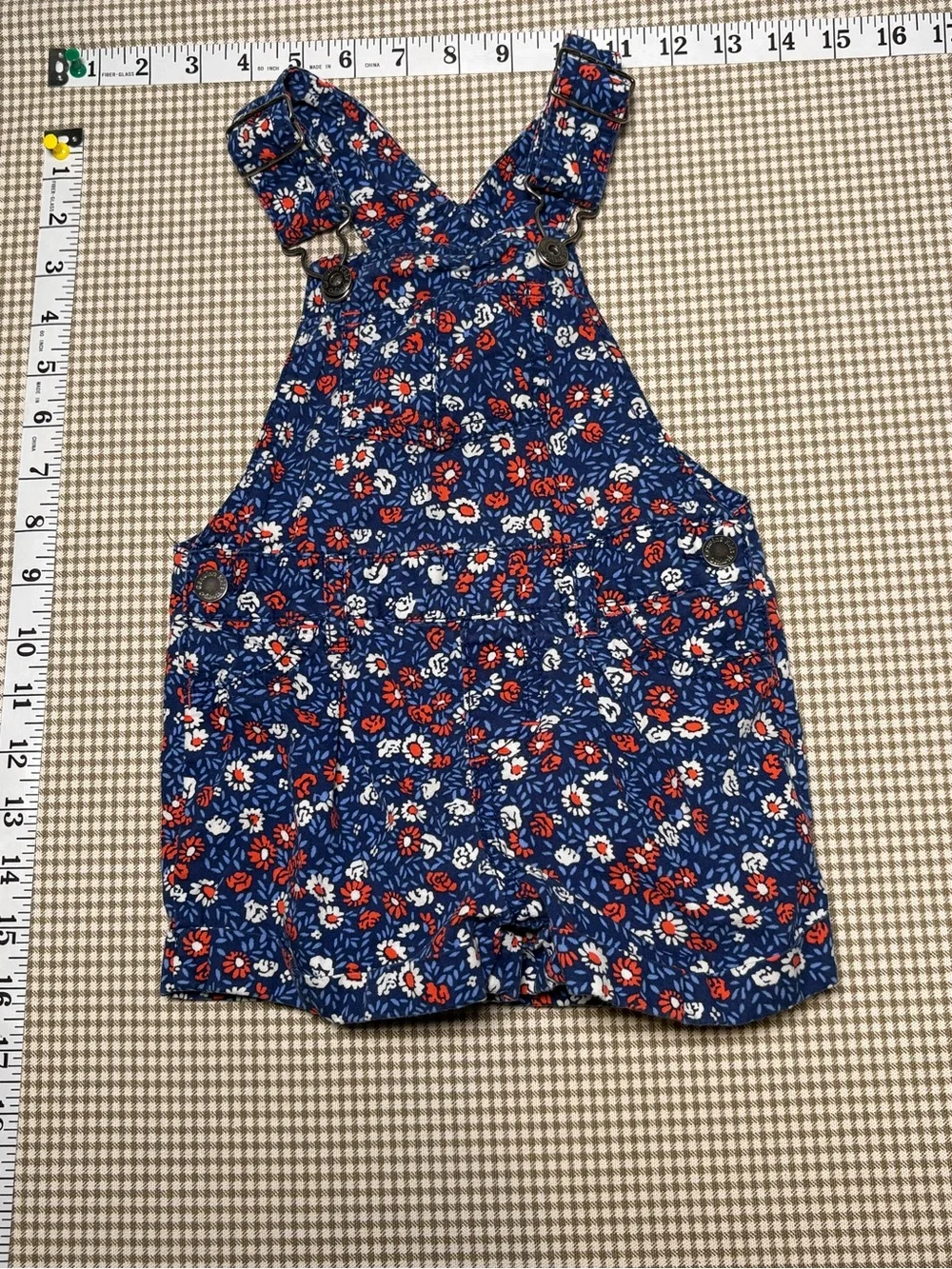 OshKosh Genuine Kids Floral Shortalls Overalls 18M